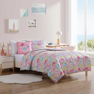 Nautica Sutton Palm Trees Aqua Comforter & Sham Set