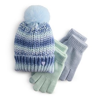 Girls madden girl Ombre Beanie & Gloves Set