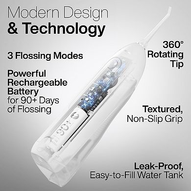 Aquasonic Icon Electric Water Flosser - Cordless Waterproof Oral Irrigator
