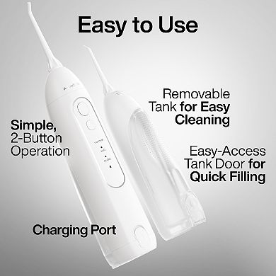 Aquasonic Icon Electric Water Flosser - Cordless Waterproof Oral Irrigator