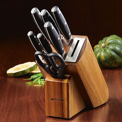 Anolon AlwaysSharp Japanese Steel 8-Piece Knife Block Set with Built-In Sharpener