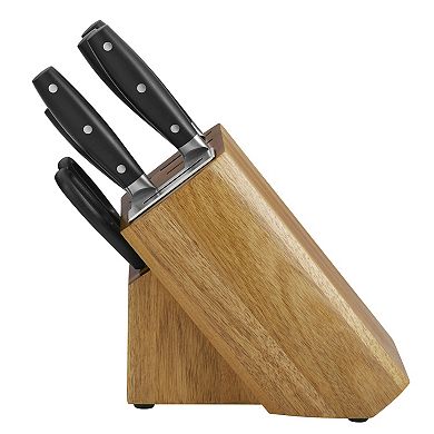 Anolon AlwaysSharp Japanese Steel 8-Piece Knife Block Set with Built-In Sharpener