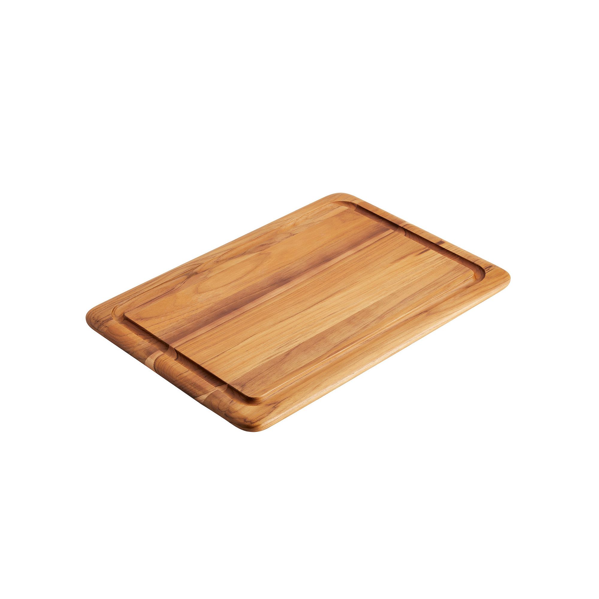 Anolon Pantryware Reversible 14 x 20 Teak Wood Cutting Board, Brown