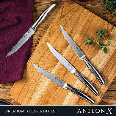 Anolon X Stainless Steel 4-Piece Steak Knife Set