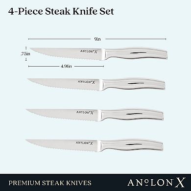 Anolon X Stainless Steel 4-Piece Steak Knife Set