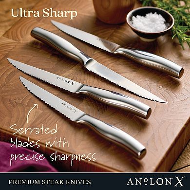 Anolon X Stainless Steel 4-Piece Steak Knife Set