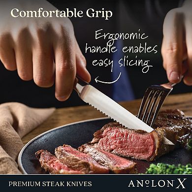 Anolon X Stainless Steel 4-Piece Steak Knife Set