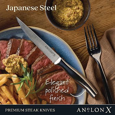 Anolon X Stainless Steel 4-Piece Steak Knife Set