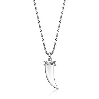 Men's Lynx Sterling Silver 1/2 Carat T.W. Black Diamond Pendant Necklace