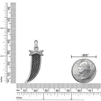 Men's Lynx Sterling Silver 1/2 Carat T.W. Black Diamond Pendant Necklace