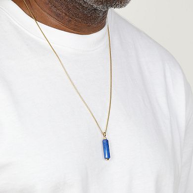 Men's Lynx Lapis Obelisk Pendant Necklace