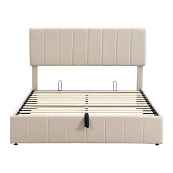 Merax Upholstered Platform bed with a Hydraulic Storage System
