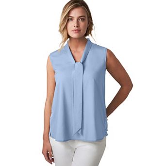 Jessica London Women's Plus Size Uptown Sleeveless Tie-Neck Blouse