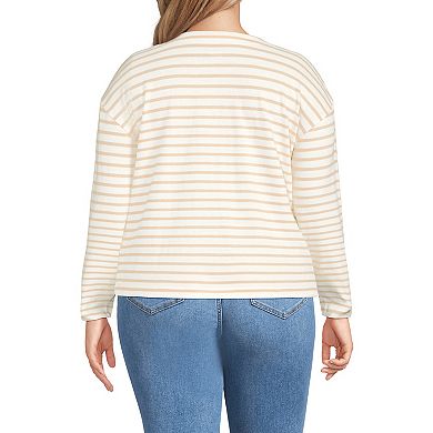Plus Size Lands' End Long Sleeve Mariner Jersey Crewneck Tee