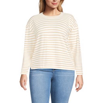 Plus Size Lands' End Long Sleeve Mariner Jersey Crewneck Tee