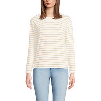 Women's Lands' End Long Sleeve Mariner Jersey Crewneck Tee