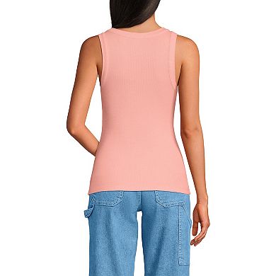 Women's Lands' End Drapey Ribbed Fitted Tank Top