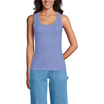 Women's Lands' End Drapey Ribbed Fitted Tank Top