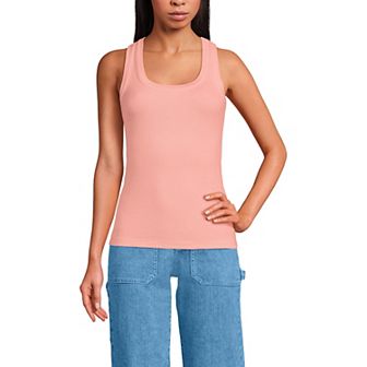 Women's Lands' End Drapey Ribbed Fitted Tank Top