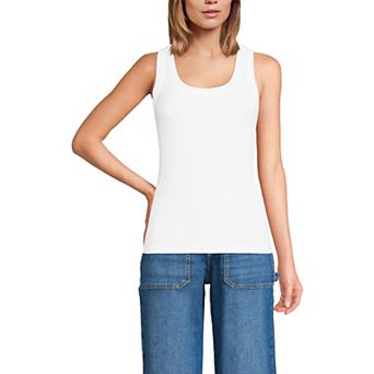 Women's Lands' End Drapey Ribbed Fitted Tank Top