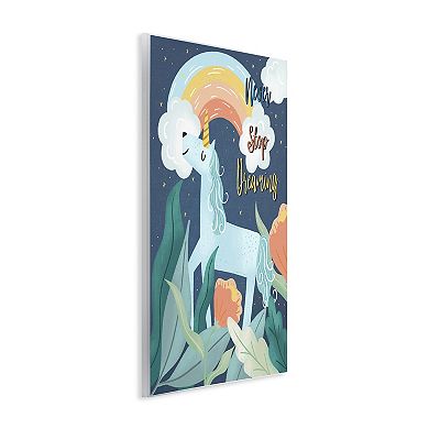 Stupell Home Decor Never Stop Dreaming Unicorn Plaque Wall Art