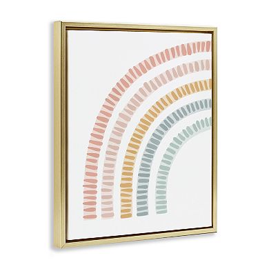 Stupell Home Decor Minimal Pastel Rainbow Framed Floating Canvas Wall Art