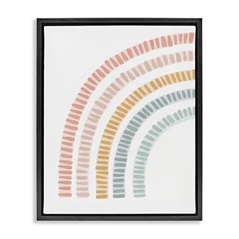 Stupell Home Decor Minimal Pastel Rainbow Framed Floating Canvas Wall Art
