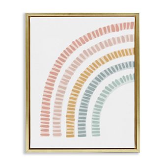 Stupell Home Decor Minimal Pastel Rainbow Framed Floating Canvas Wall Art