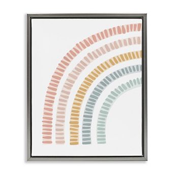 Stupell Home Decor Minimal Pastel Rainbow Framed Floating Canvas Wall Art