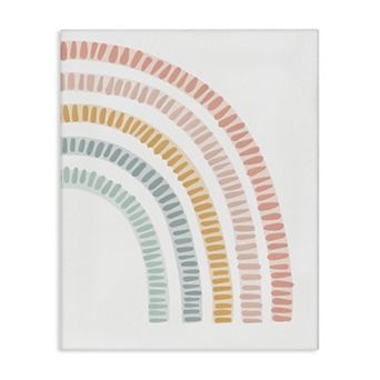 Stupell Home Decor Minimal Patterned Rainbow Canvas Wall Art