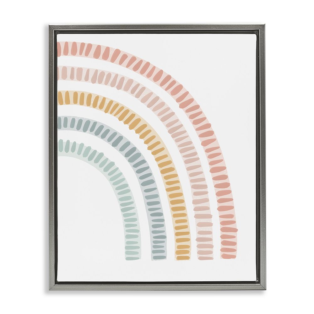 Stupell Home Decor Minimal Patterned Rainbow Framed Floating Canvas ...