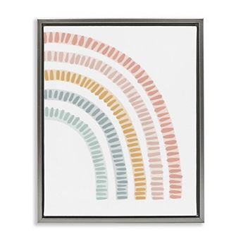 Stupell Home Decor Minimal Patterned Rainbow Framed Floating Canvas Wall Art