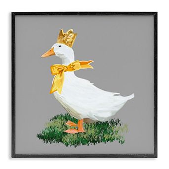 Stupell Home Decor Goose with Crown Framed Giclee Wall Art