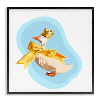 Stupell Home Decor Abstract Duck in Bow Framed Giclee Wall Art