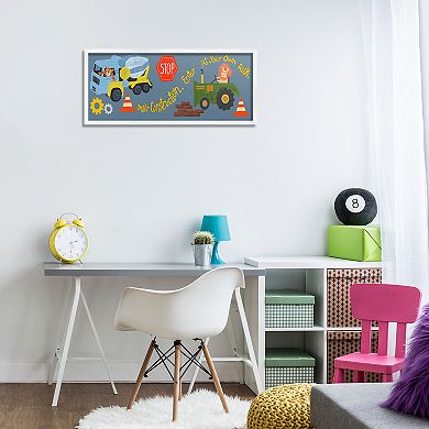 Stupell Home Decor Under Construction Boy's Room Framed Giclee Wall Art