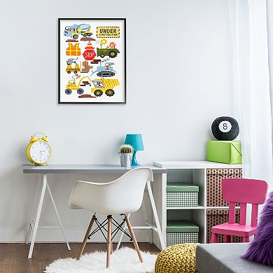 Stupell Home Decor Construction Vehicles & Animals Framed Wall Art
