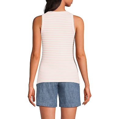 Women's Lands' End Fitted Henley Tank Top
