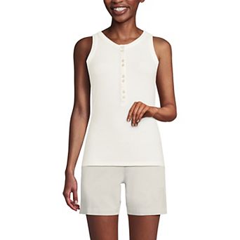 Women's Lands' End Fitted Henley Tank Top