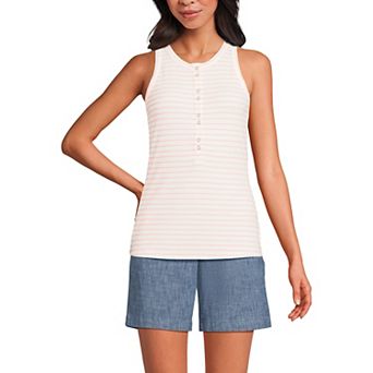 Women's Lands' End Fitted Henley Tank Top