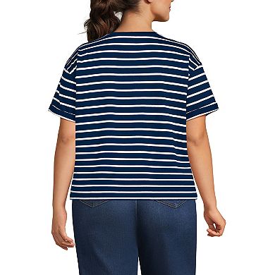 Plus Size Lands' End Oversized Short Sleeve Crew Neck Tee