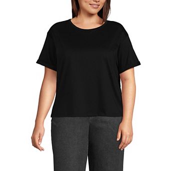 Plus Size Lands' End Oversized Short Sleeve Crew Neck Tee