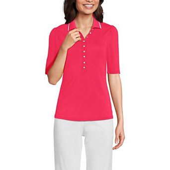 Maternity Lands' End Elbow Sleeve Lightweight Jersey Embellished Polo