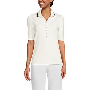 Maternity Lands' End Elbow Sleeve Lightweight Jersey Embellished Polo