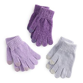 Girls madden girl Chenille Tech Touch Gloves 3 pc Set