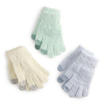 Girls madden girl Fluffy Tech Touch Gloves 3 pc Set