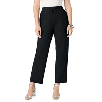 Roaman's Women's Plus Size Soft Knit Straight-Leg Capri Pant