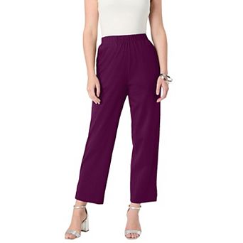 Roaman's Women's Plus Size Soft Knit Straight-Leg Capri Pant