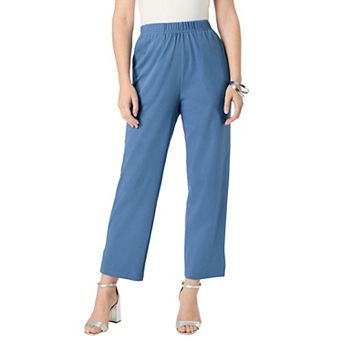 Roaman's Women's Plus Size Soft Knit Straight-Leg Capri Pant