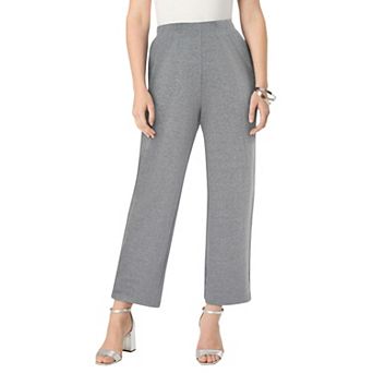 Roaman's Women's Plus Size Soft Knit Straight-Leg Capri Pant