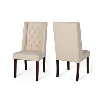Merax Tufted Fabric Dining Chairs, 2 pc Set